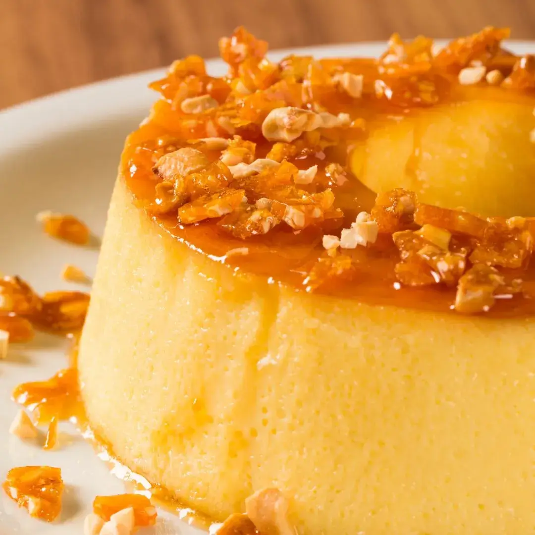 Pudim com calda de caramelo